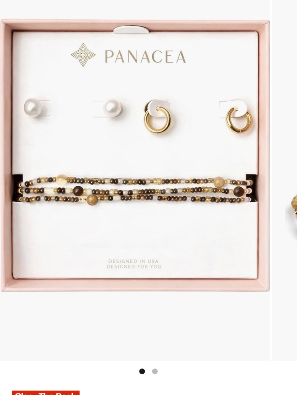 Panacea Gold and Brown Beaded Layered Necklace and Earring Set